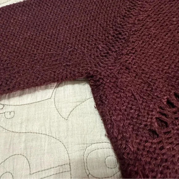 Anthropologie Moth Beautiful Cozy Burgundy Sweater Size M - Picture 6 of 11